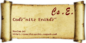 Csánitz Enikő névjegykártya